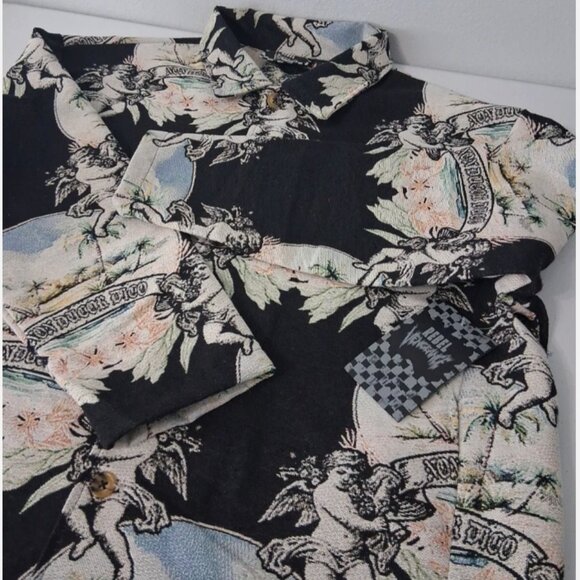 Rebel Vengeance Shacket Men's Large Cherubims And Oasis Print Non Ducor Duco. - Picture 6 of 11